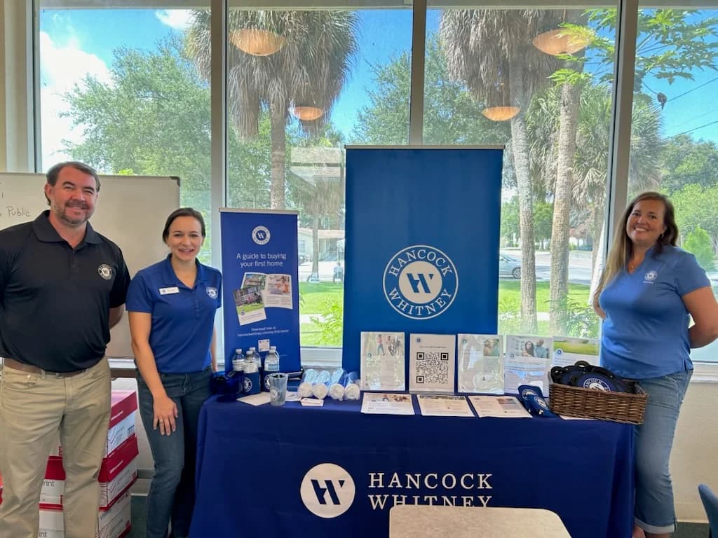 Scott Kamis and the Hancock Whitney team at a local homebuyer event